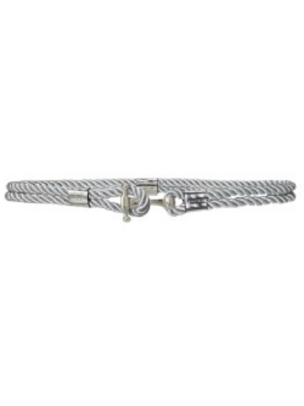 Ralph Lauren Metallic Rope Anchor Toggle Skinny Belt Silver Sz Medium M NWOT